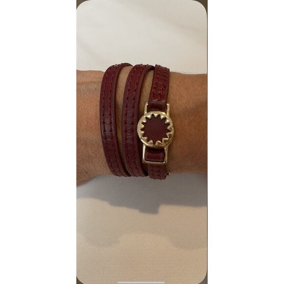 House of Harlow red leather - gold pendant, perfect condition. - Picture 12 of 16